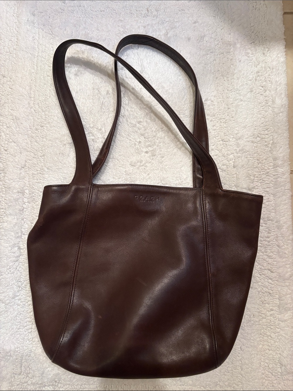 Coach Dark Brown Leather Shoulder Tote